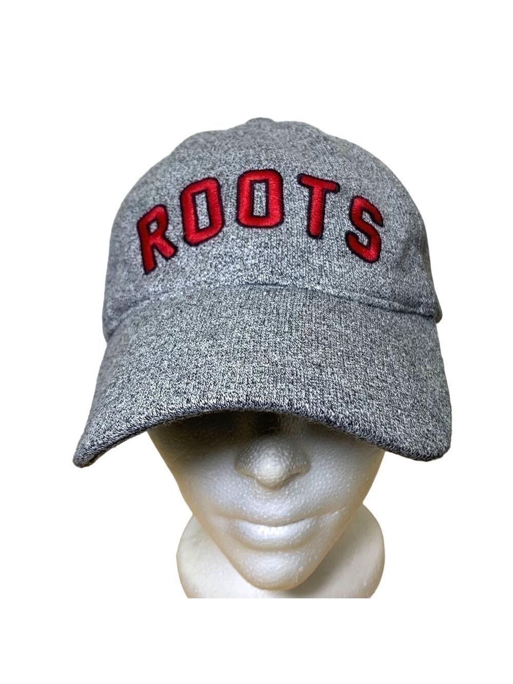 Roots Heather Gray Baseball Cap Women One Size Red Embroider Logo ajustable Hat